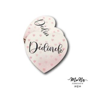 Dédinek kalligráf felirat duci szív 5x5,5cm