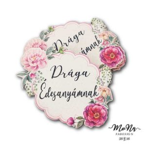 Drága Édesanyámnak díszes rózsás 5,5x7,5cm