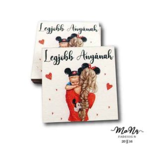 Édesanya köszönöm kislány négyzet 5,8x5,8cm