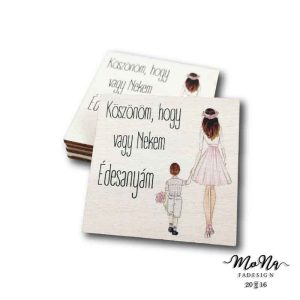 Édesanya köszönöm kisfiú négyzet 5,8x5,8cm