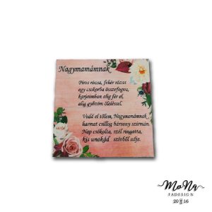 édesanyámnak rózsaszín idézetes nagy tábla 13,5x13,5cm