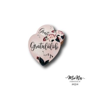 Lila duci szív-gratulálok felirat 5x5cm