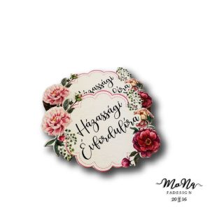 házassági évfordulóra díszes rózsás 5,5x7,5cm