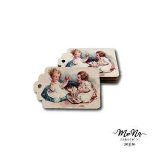 Cikornyás biléta-tojásfestő-lányok 6,5x4cm