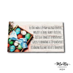 Helló Nyár türkiz fadeszka háló 14x7,5cm