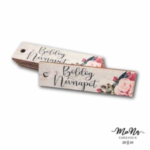 Boldog Névnapot fűzhető biléta 2,1x7cm