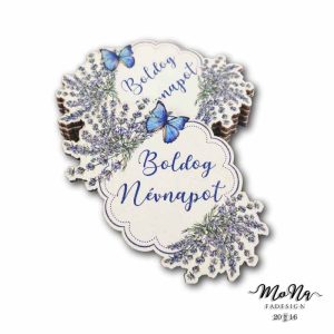Boldog Névnapot levendulás 7,5x7cm
