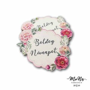 Boldog Névnapot díszes rózsás 5,5x7,5cm