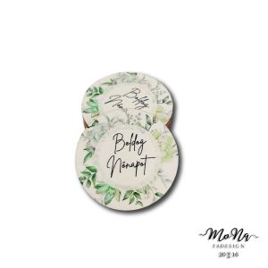 Boldog nőnapot- zöld virágos kör  5x5cm