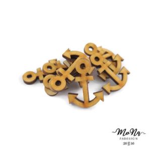 mini lézervágott horgony 4x6cm