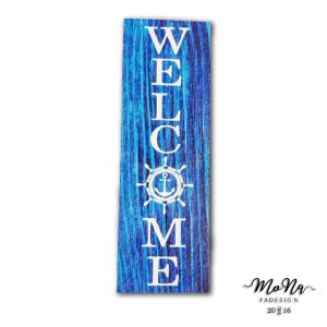 Keskeny téglalap- Welcome 14,5x4,5 cm