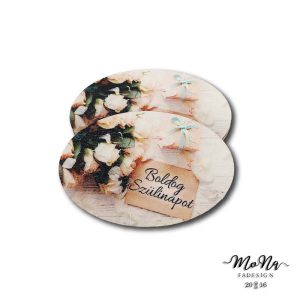 Ovális- Boldog Születésnapot fehér ajándékos 5,5x8,5cm