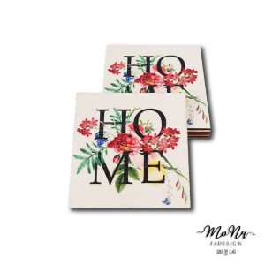 Virágos négyzet - HOME 7x7cm