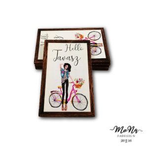 Képkeret-biciklis lány 8x5cm