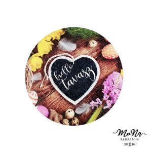 Hello tavasz-fekete szív középen 13x13cm