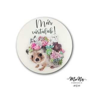 kopogtató-fehér sünis 13x13cm