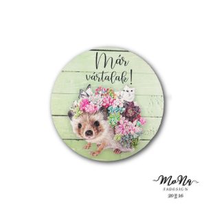 kopogtató-zöld sünis 13x13cm